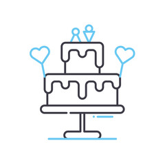 cake line icon, outline symbol, vector illustration, concept sign