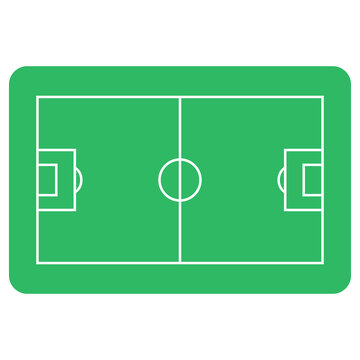 Football pitch, football field or soccer field in flat design