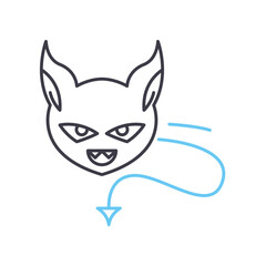 evil line icon, outline symbol, vector illustration, concept sign