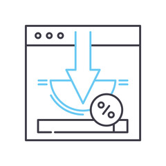 downloading line icon, outline symbol, vector illustration, concept sign © Nina