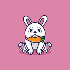 Obraz na płótnie Canvas Logo chibi illustration rabbit