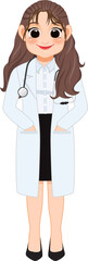 Female Doctor in Uniform clipart, Professional medical workers, Sublimation designs,mascot PNG