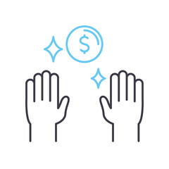 business value line icon, outline symbol, vector illustration, concept sign