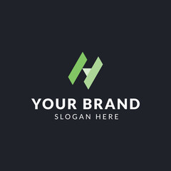 Flat design H logo template collection