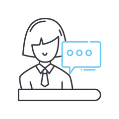 consultant line icon, outline symbol, vector illustration, concept sign