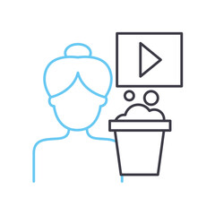 cinema line icon, outline symbol, vector illustration, concept sign