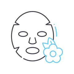 facial mask treatment line icon, outline symbol, vector illustration, concept sign