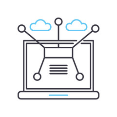 computer network line icon, outline symbol, vector illustration, concept sign