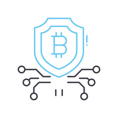 cryptocurrency line icon, outline symbol, vector illustration, concept sign