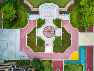 Aerial photography of leisure gardens in residential areas