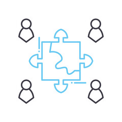 delegating task line icon, outline symbol, vector illustration, concept sign