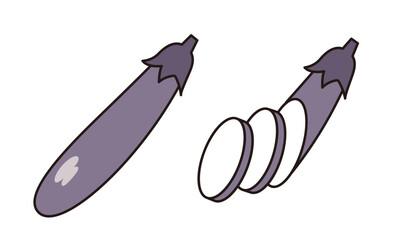 長ナスののイラスト素材。