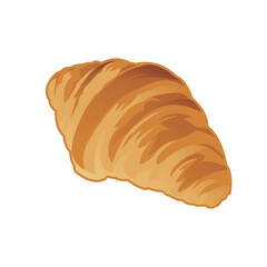 Illustration vector graphic of Croissant. Croissant minimalist style isolated on an orange background. The illustration is suitable for web landing pages, banners, flyers, stickers, cards, etc.