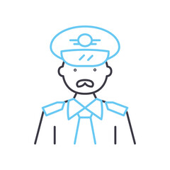 commander line icon, outline symbol, vector illustration, concept sign