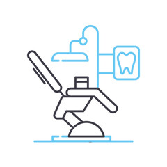 dentist syringe line icon, outline symbol, vector illustration, concept sign
