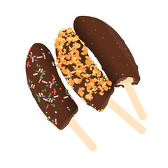 Illustration vector graphic of Ice Cream. Ice Cream minimalist style isolated on an orange background. The illustration is suitable for web landing pages, banners, flyers, stickers, cards, etc.