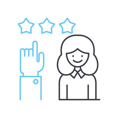 customer rating line icon, outline symbol, vector illustration, concept sign