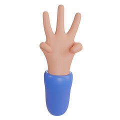 3d illustration of icon rendering hand gesture finger 3