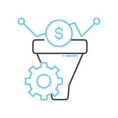 conversion marketing line icon, outline symbol, vector illustration, concept sign