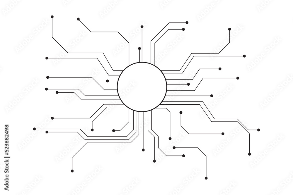 Poster abstract futuristic circuit board illustration, circuit board with various technology elements. circ