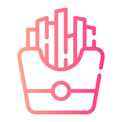 french fries gradient icon