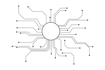 Abstract futuristic circuit board Illustration, Circuit board with various technology elements. Circuit board pattern for technology background. Vector illustration