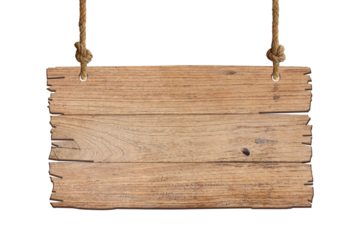 Brown wooden sign for hanging. Signpost and billboards concept