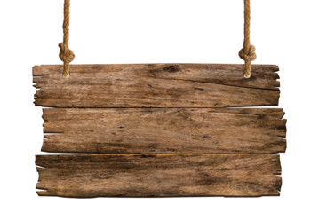 Brown wooden sign for hanging. Signpost and billboards concept