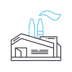 factory line icon, outline symbol, vector illustration, concept sign