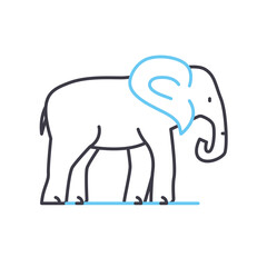 elephant line icon, outline symbol, vector illustration, concept sign