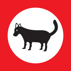 Circle dog animal vector logo 