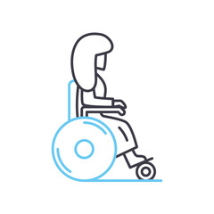 disability line icon, outline symbol, vector illustration, concept sign