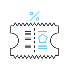 discount coupon line icon, outline symbol, vector illustration, concept sign
