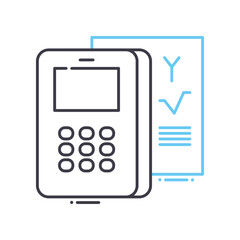 calculations line icon, outline symbol, vector illustration, concept sign