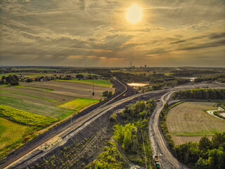 Obraz premium Widok z drona na kopalnie