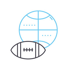 ball games line icon, outline symbol, vector illustration, concept sign