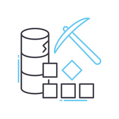 data mining line icon, outline symbol, vector illustration, concept sign