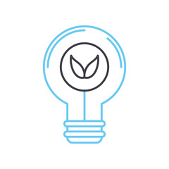energy saving line icon, outline symbol, vector illustration, concept sign