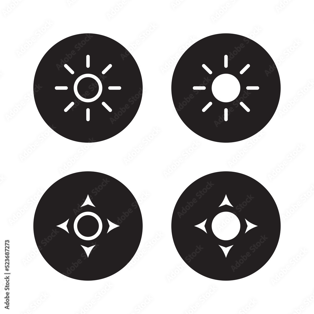 Poster sun icon set collection in variation style
