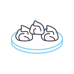 dim sum line icon, outline symbol, vector illustration, concept sign