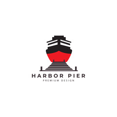 ship harbor  dock logo vector icon symbol illustration design vector