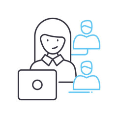 customer service line icon, outline symbol, vector illustration, concept sign