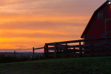 Fototapeta na wymiar Sunset on the prairies