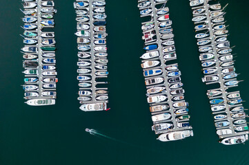 Boats docked in the afternoon