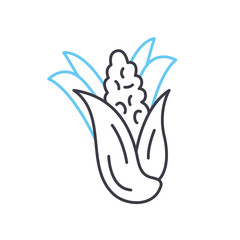 corn plant line icon, outline symbol, vector illustration, concept sign