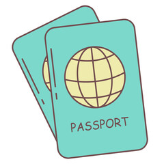 Travel icon card with globe