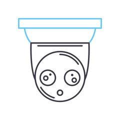 CCTV line icon, outline symbol, vector illustration, concept sign