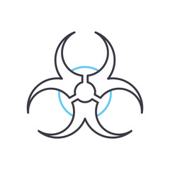 biohazard line icon, outline symbol, vector illustration, concept sign