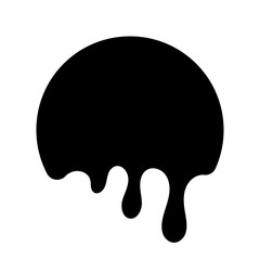 Paint dripping. Dripping liquid. Paint flows. Melting ice cream. Ink balls. Paint splashes. Flowing liquid. Chocolate drops. Transparent background. Illustration