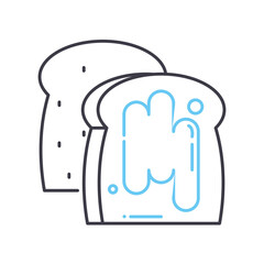 butter cake line icon, outline symbol, vector illustration, concept sign
